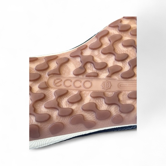 Ecco Biom Black Leather Suede Slip-on Flat Shoes - Picture 8 of 9